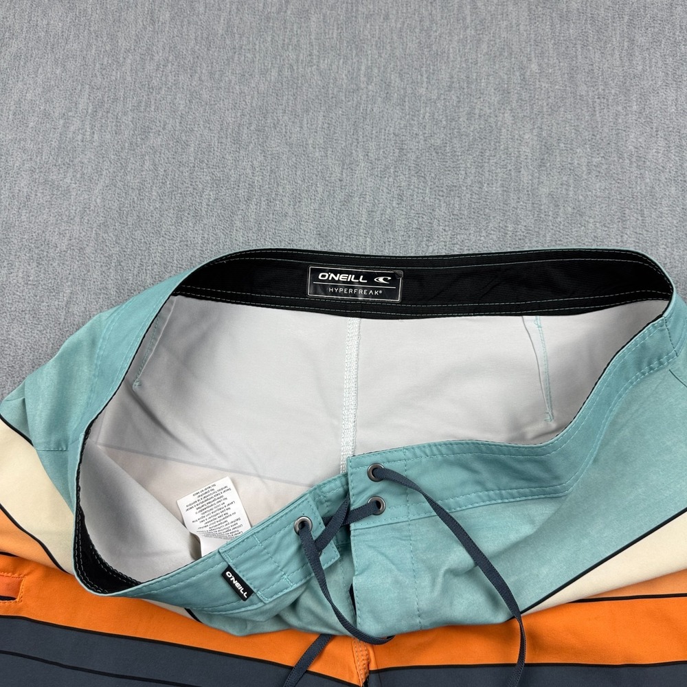 O'Neill Board Shorts Men 36 Blue Stripe Hyperfreak Heist Line Swim Beach Trunks - Picture 5 of 14